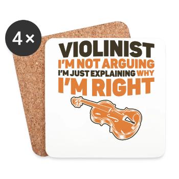 Violin Violinist Violinist I'm Not - Untersetzer (4er-Set) - Weiß - Vorne