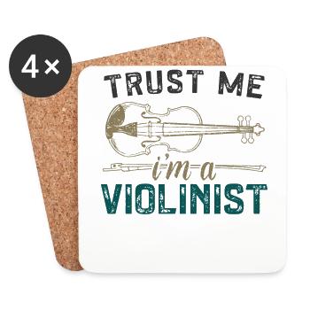 Violoniste Croyez-moi, je suis un - Dessous de verre (lot de 4) - blanc - Devant
