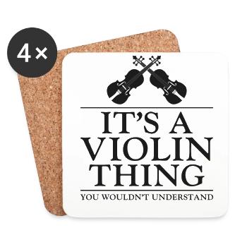 Violin Violinist It's A Violin - Untersetzer (4er-Set) - Weiß - Vorne