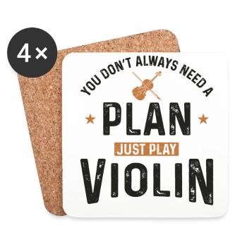Violoniste violoniste Vous n’avez pas toujours - Dessous de verre (lot de 4) - blanc - Devant