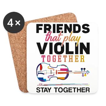 Violin Violinist Besties Buddies - Untersetzer (4er-Set) - Weiß - Vorne