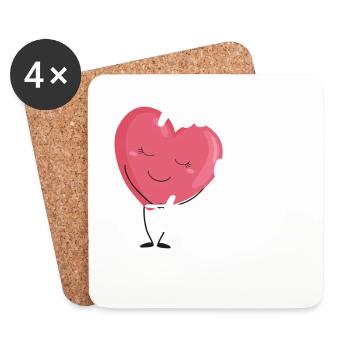 Valentine's Day girlfriend, boyfriend, man, wife partner - Coasters (set of 4) - white - Front