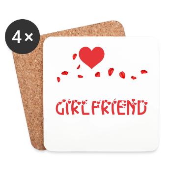 Valentine's Day girlfriend, boyfriend, man, wife partner - Coasters (set of 4) - white - Front