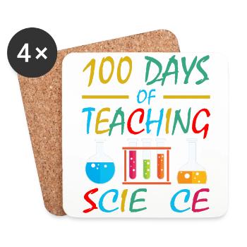100 days of science lessons School subject teachers - Coasters (set of 4) - white - Front