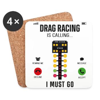 Drag Racing Race Car Phone Display - Untersetzer (4er-Set) - Weiß - Vorne