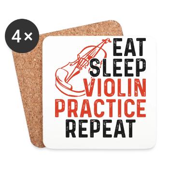 Violin Violinist Eat Sleep Violin - Untersetzer (4er-Set) - Weiß - Vorne