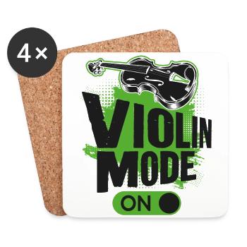 Violon Violoniste Mode violon activé - Dessous de verre (lot de 4) - blanc - Devant