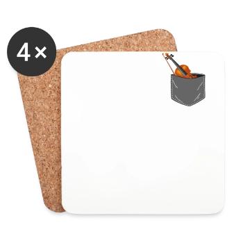 Violin Violinist Pocket - Untersetzer (4er-Set) - Weiß - Vorne