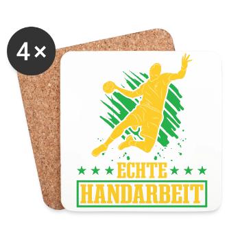 Handball Team, Club, Trainer, Coach, Spieler - Untersetzer (4er-Set) - Weiß - Vorne