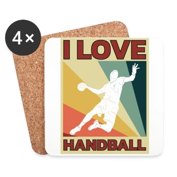 Handball Team, Club, Coach, Coach, Player - Coasters (set of 4) - white - Front