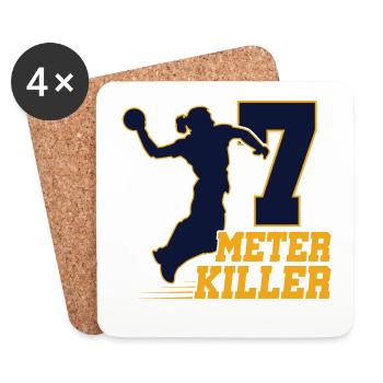 Handball Team, Club, Trainer, Coach, Spieler - Untersetzer (4er-Set) - Weiß - Vorne