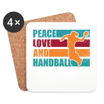 Handball Team, Club, Coach, Coach, Player - Coasters (set of 4) - white - Front