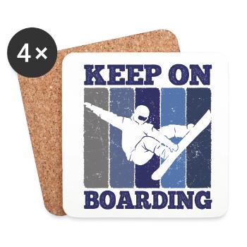 Snowboard Spruch für Snowboarder - Untersetzer (4er-Set) - Weiß - Vorne