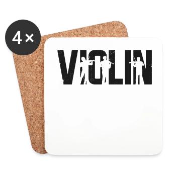 Violin Violinist Violin - Coasters (set of 4) - white - Front
