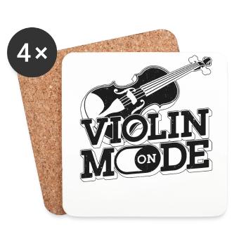 Violon Violoniste Mode Violon On - Dessous de verre (lot de 4) - blanc - Devant