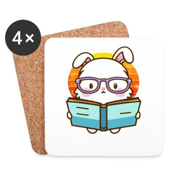 Bookworm - Coasters (set of 4) - white - Front