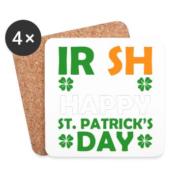 Irlandais Vous Joyeuses vacances de la Saint-Patrick - Dessous de verre (lot de 4) - blanc - Devant