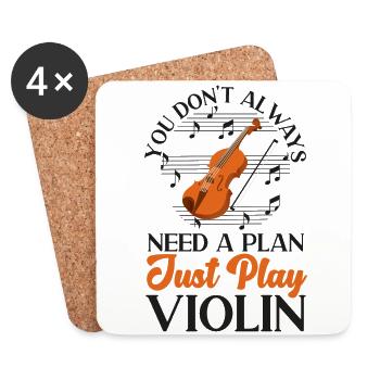 Violoniste violoniste Vous n’avez pas toujours - Dessous de verre (lot de 4) - blanc - Devant