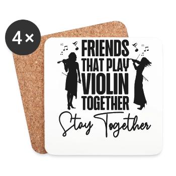 Violin Violinist Besties Buddies - Untersetzer (4er-Set) - Weiß - Vorne