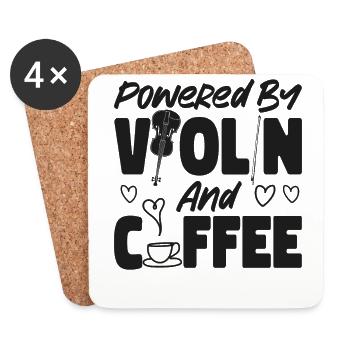 Violin Violinist Coffee Powered By - Coasters (set of 4) - white - Front