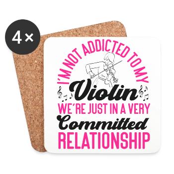 Violin Violinist I'm Not Addicted - Untersetzer (4er-Set) - Weiß - Vorne