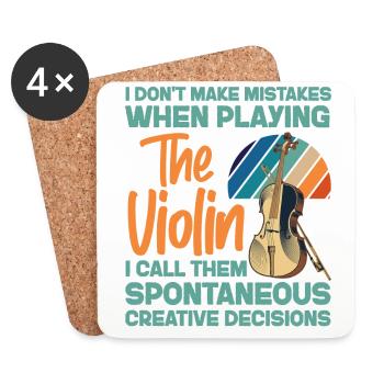 Violoniste de violon que je ne fais pas - Dessous de verre (lot de 4) - blanc - Devant