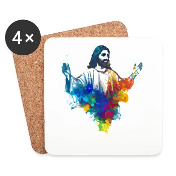 Colorful Jesus - Coasters (set of 4) - white - Front