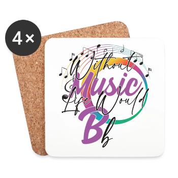 Sans musique, la vie serait B Flat Quote - Dessous de verre (lot de 4) - blanc - Devant