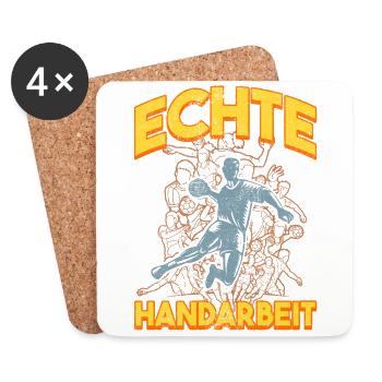 Handball Team, Club, Trainer, Coach, Spieler - Untersetzer (4er-Set) - Weiß - Vorne