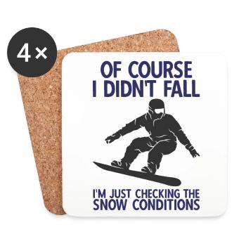 Snowboard Spruch für Snowboarder - Untersetzer (4er-Set) - Weiß - Vorne