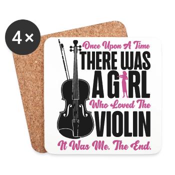 Violoniste Fille Il était une fois - Dessous de verre (lot de 4) - blanc - Devant