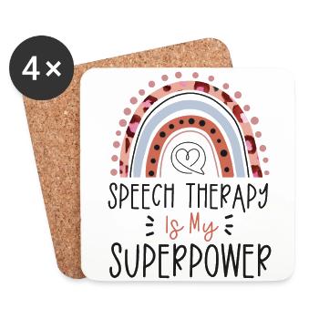 Speech Therapist Therapy Assistant - Coasters (set of 4) - white - Front