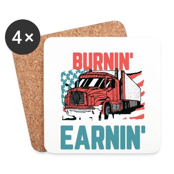 If Diesel Ain't Burnin I Ain't Earnin - Untersetzer (4er-Set) - Weiß - Vorne