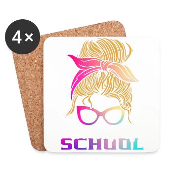 100 days school Feminist-educated teacher - Coasters (set of 4) - white - Front