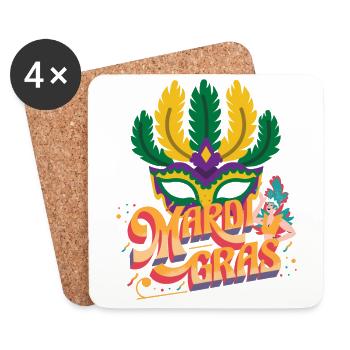 MARDI GRAS FESTIVAL - Coasters (set of 4) - white - Front