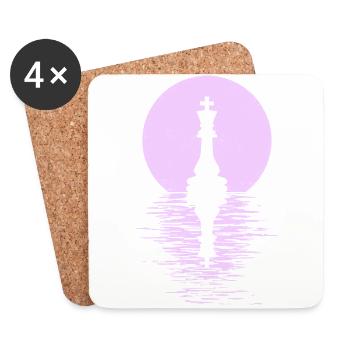 Chess Club Game Horse Chess piece Men + Women - Coasters (set of 4) - white - Front