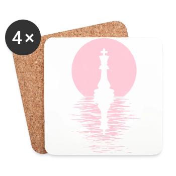 Chess Club Game Horse Chess piece Men + Women - Coasters (set of 4) - white - Front