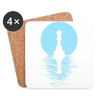 Chess Club Game Horse Chess piece Men + Women - Coasters (set of 4) - white - Front