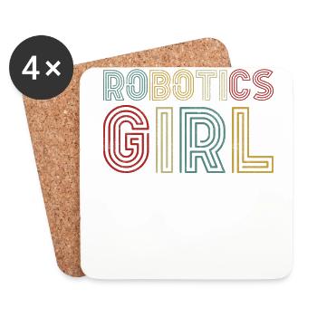 Ingénieur en robotique robotique fille - Dessous de verre (lot de 4) - blanc - Devant