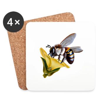 Donnez une chance aux abeilles - Dessous de verre (lot de 4) - blanc - Devant