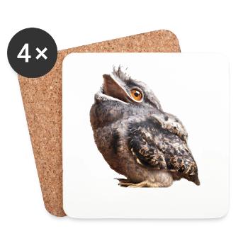 Potoo Eule - Untersetzer (4er-Set) - Weiß - Vorne