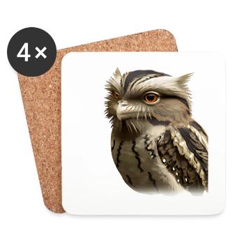 Potoo - le chasseur de nuit - Dessous de verre (lot de 4) - blanc - Devant