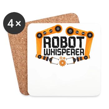 Robot Robotique Ingénieur Robot - Dessous de verre (lot de 4) - blanc - Devant