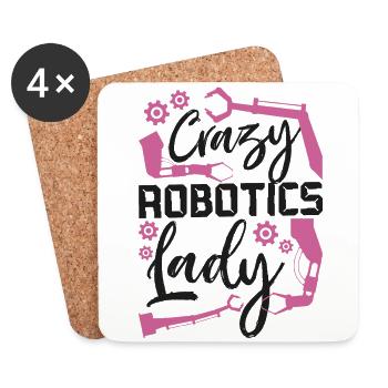 Ingénieur en robotique robotique femme - Dessous de verre (lot de 4) - blanc - Devant