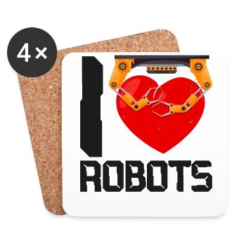 Ingénieur en robotique robotique Heart I - Dessous de verre (lot de 4) - blanc - Devant