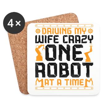 Femme de l’ingénieur en robotique robotique - Dessous de verre (lot de 4) - blanc - Devant