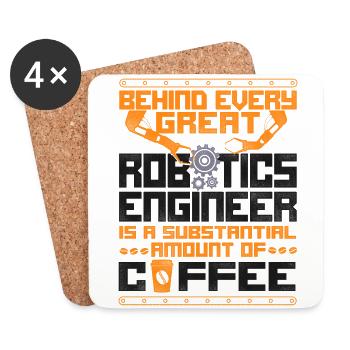 Robot Robotics Engineer Coffee - Coasters (set of 4) - white - Front