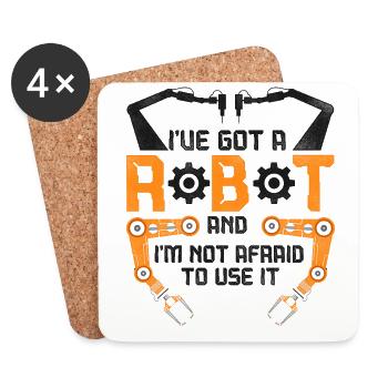 Robot Robotics Engineer Vintage - Untersetzer (4er-Set) - Weiß - Vorne