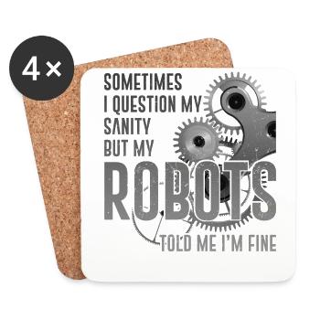 Robot Robotics Engineer Sometimes - Coasters (set of 4) - white - Front