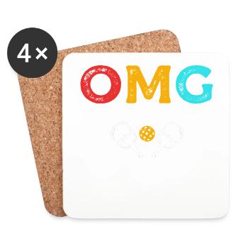Omg One More Game Paddle Sports Pickleball - Coasters (set of 4) - white - Front